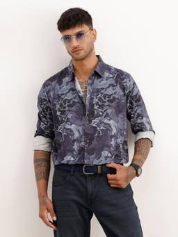WROGN - Slim Fit AOP Full Sleeve Shirt