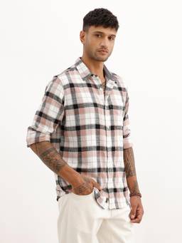 WROGN - Slim Fit Checks Full Sleeve Shirt