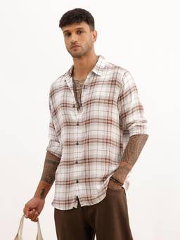 WROGN - Slim Fit Checks Full Sleeve Shirt