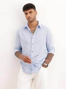 WROGN - Solid Slim Fit Full Sleeve Shirt
