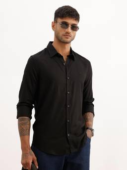 WROGN - Slim Fit Solid Full Sleeve Shirt