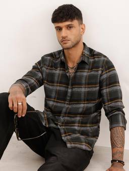 WROGN - Slim Fit Checks Full Sleeve Shirt