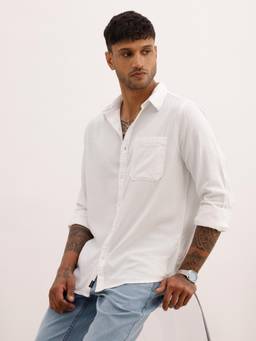 WROGN - Slim Fit Textured Cotton Shirt