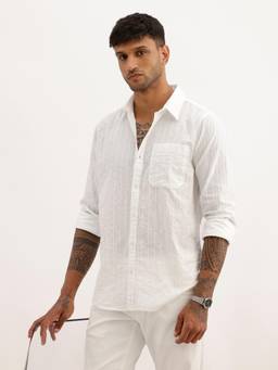 WROGN - Slim Fit Stripes Full Sleeve Shirt