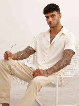 WROGN - Solid Slim Fit Half Sleeves Shirt