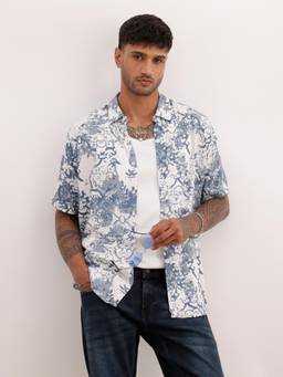WROGN - Slim Fit AOP Half Sleeve Shirt
