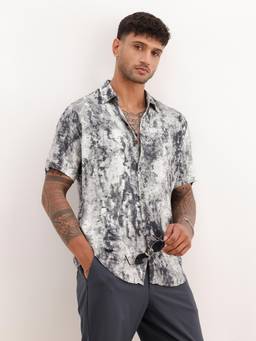 WROGN - Slim Fit AOP Half Sleeve Shirt