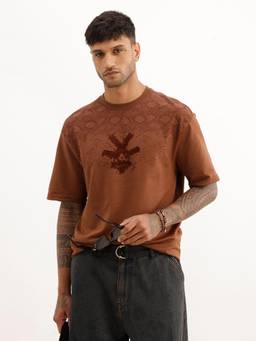 WROGN - Oversized Placement Flock Printed T-Shirt
