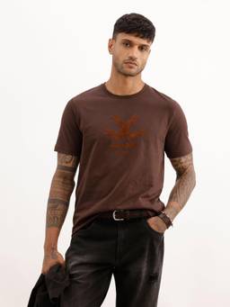 WROGN - Slim Fit Flock Printed T-Shirt