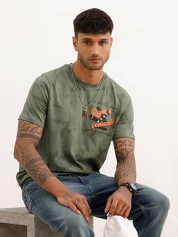 WROGN - Slim Fit Placement Puffer Printed T-Shirt