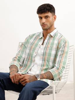 WROGN - Regular Fit Checks Full Sleeve Shirt