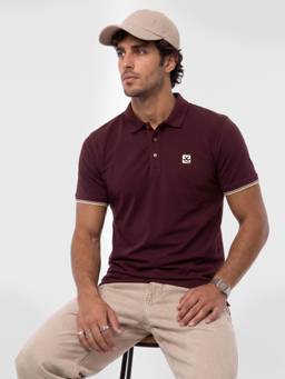 WROGN - Slim Fit Contrast Sleeve Polo T-Shirt