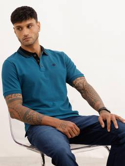 WROGN - Solid Slim Fit Jacquard Collar Polo T-Shirt