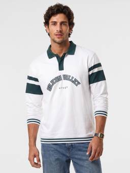 WROGN - Full Sleeve Contrast Collar Polo T-Shirt