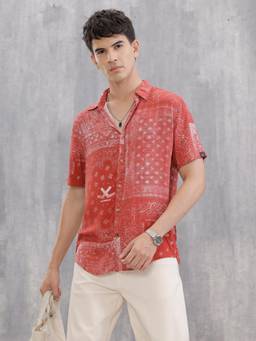 WROGN - Distressed Aop Fluid Viscose Shirt