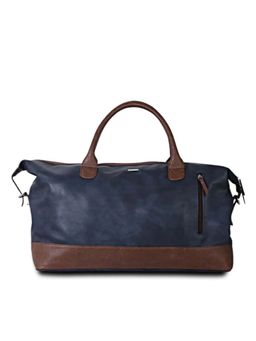 Strutt - Unisex Blue Leatherette Front Zip Duffle Bag (M)