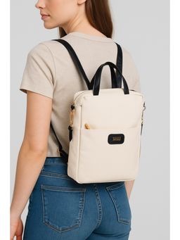Strutt - Unisex Cream Travelling Solid Backpack (M)
