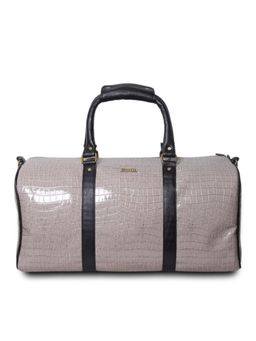 Strutt - Unisex Grey Croc Print And Black Duffel Bag (M)