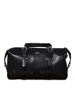 Strutt - Unisex Louis The Black Leather Duffle Bag (M)