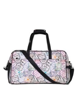 Strutt - Unisex Multi-Color Stamp Weekender Travel Bag with Detachable Strap (M)