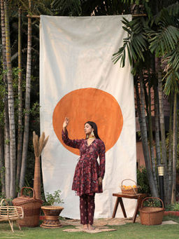 Ekana Label - Modern Kalamkari Angrakha Co-Ord (Set of 2)