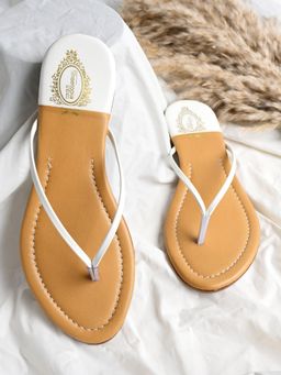 Shoetopia - Girls White Solid Open Toe Flats