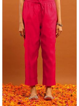 House of Chikankari - Cotton Solid Womens Pant - Pink