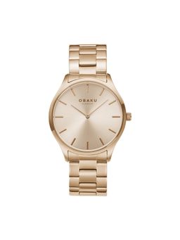 Obaku - Tang Lille Rosette Quartz Rose Gold Round Dial Womens Watch - V260Lxvvsv