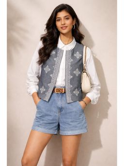 WE'AVE BY SHUBHKARI - Embroidered Grey Jacket with Shirt