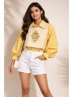 WE'AVE BY SHUBHKARI - Yellow Vest with Shirt