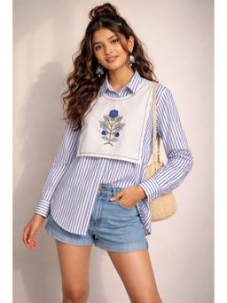 WE'AVE BY SHUBHKARI - Blue Vest with Shirt