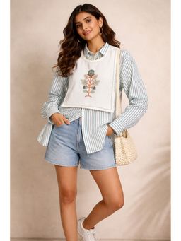 WE'AVE BY SHUBHKARI - Green Vest with Shirt