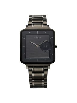 Titan - Edge Quad Black Dial Stainless Steel Analog Watch - 10017QM01
