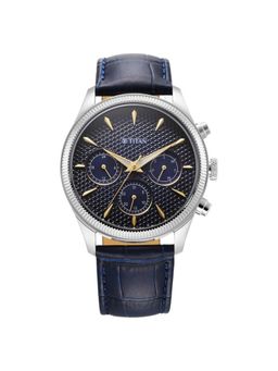 Titan - Regalia Opulent V Navy Blue Dial Leather Analog Watch - 1805SL13