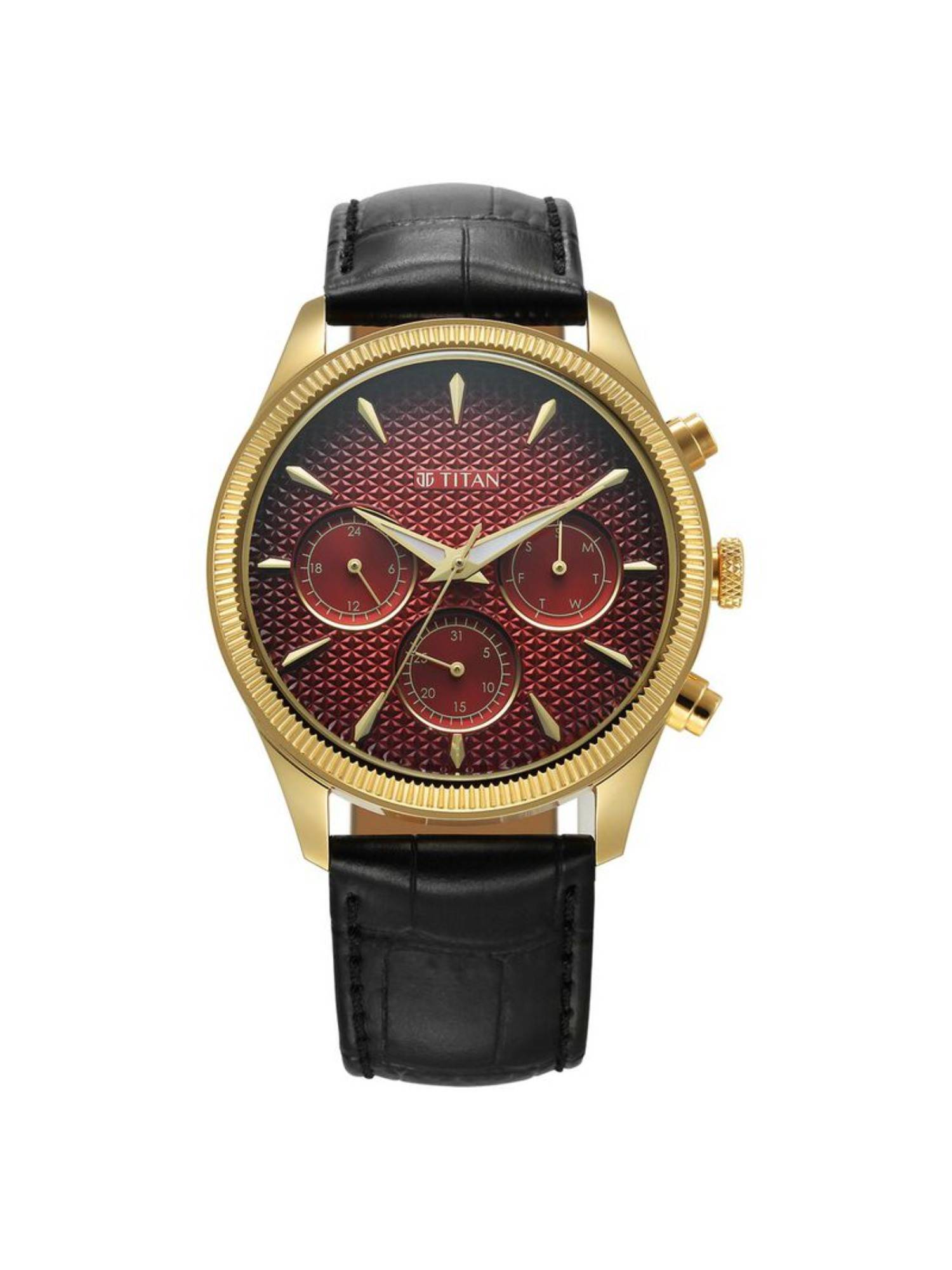 Buy Titan Regalia Opulent V Maroon Dial Leather Analog Watch