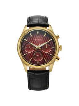 Titan - Regalia Opulent V Maroon Dial Leather Analog Watch - 1805YL01