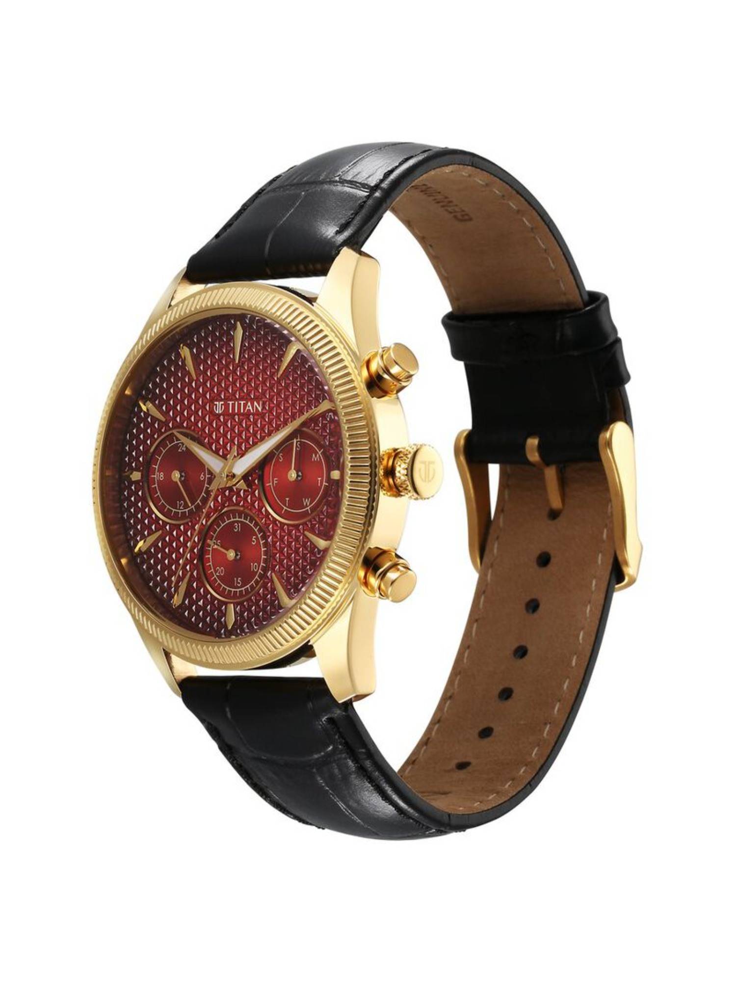 Buy Titan Regalia Opulent V Maroon Dial Leather Analog Watch