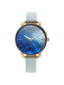 Titan - Purple Secluded Blue Dial Leather Analog Watch - 2705WL01