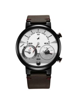 Fastrack - Gambit White Dial Leather Analog Watch - 3309NL01