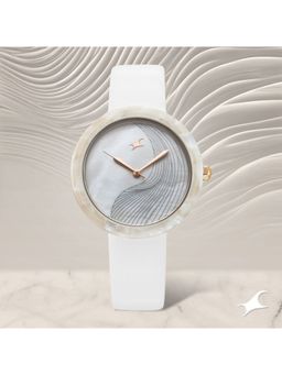 Fastrack - Younique 2.0 White Dial Leather Analog Watch - 68035KL01