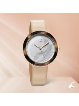 Fastrack - Younique 2.0 White Dial Leather Analog Watch - 68035KL02