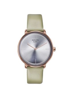 Sonata - Sleek 8 Silver Dial Leather Analog Watch - 8191QL01