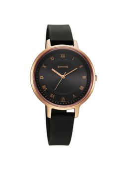 Sonata - Splash Black Dial Polycarbonate Analog Watch - 87049PP21W