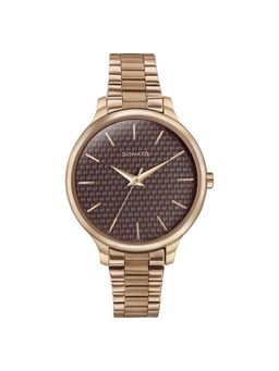 Sonata - Wedding Bling Brown Dial Stainless Steel Analog Watch - 87050WM12