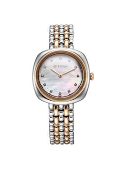 Titan - Aura Phase 2 Off White Dial Stainless Steel Analog Watch - 95241KM01