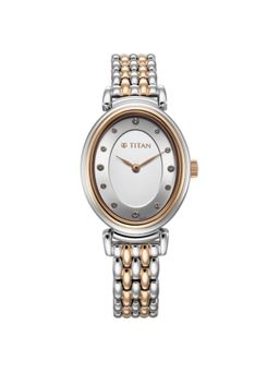 Titan - Aura Phase 2 White Dial Stainless Steel Analog Watch - 95242KM01