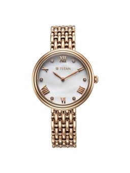 Titan - Aura Phase 2 Off White Dial Stainless Steel Analog Watch - 95243WM01