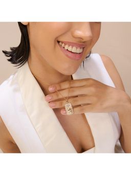 Dusala India - White Aries Zodiac Pendant 18K Gold-Plated Necklace