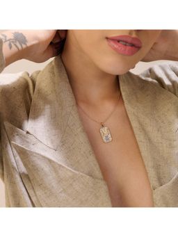 Dusala India - White Gemini Zodiac Pendant 18K Gold-Plated Necklace