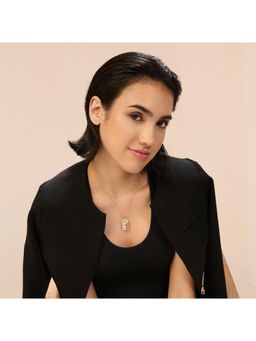 Dusala India - White Virgo Zodiac Pendant 18K Gold-Plated Necklace